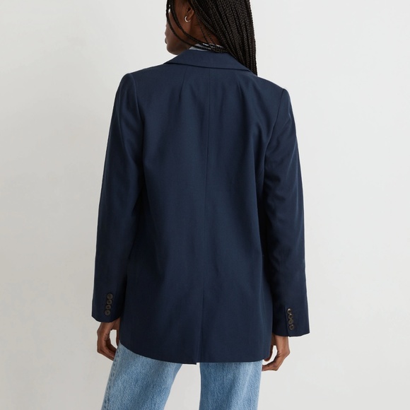New MADEWELL The Larsen Blazer in Drapeweave - Deep Indigo - Picture 5 of 7